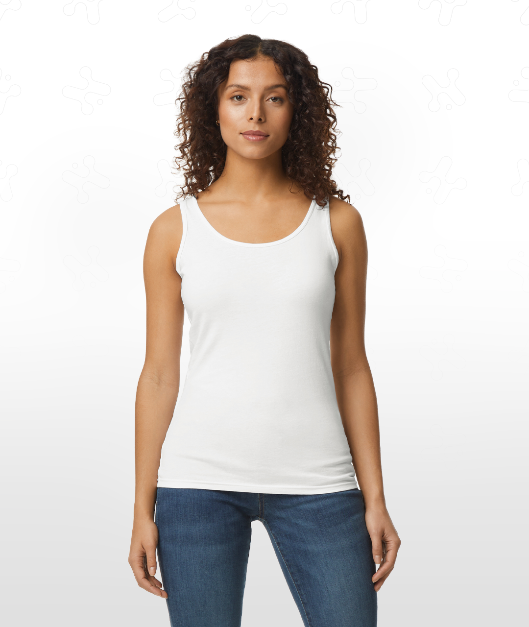 Women’s white crew-neck sleeveless tank top