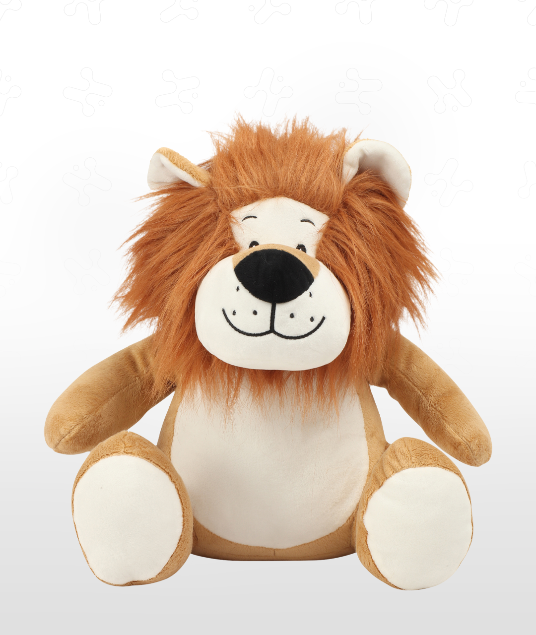 Zippie Lion plush stuffed toy with orange mane, tan body and lion face